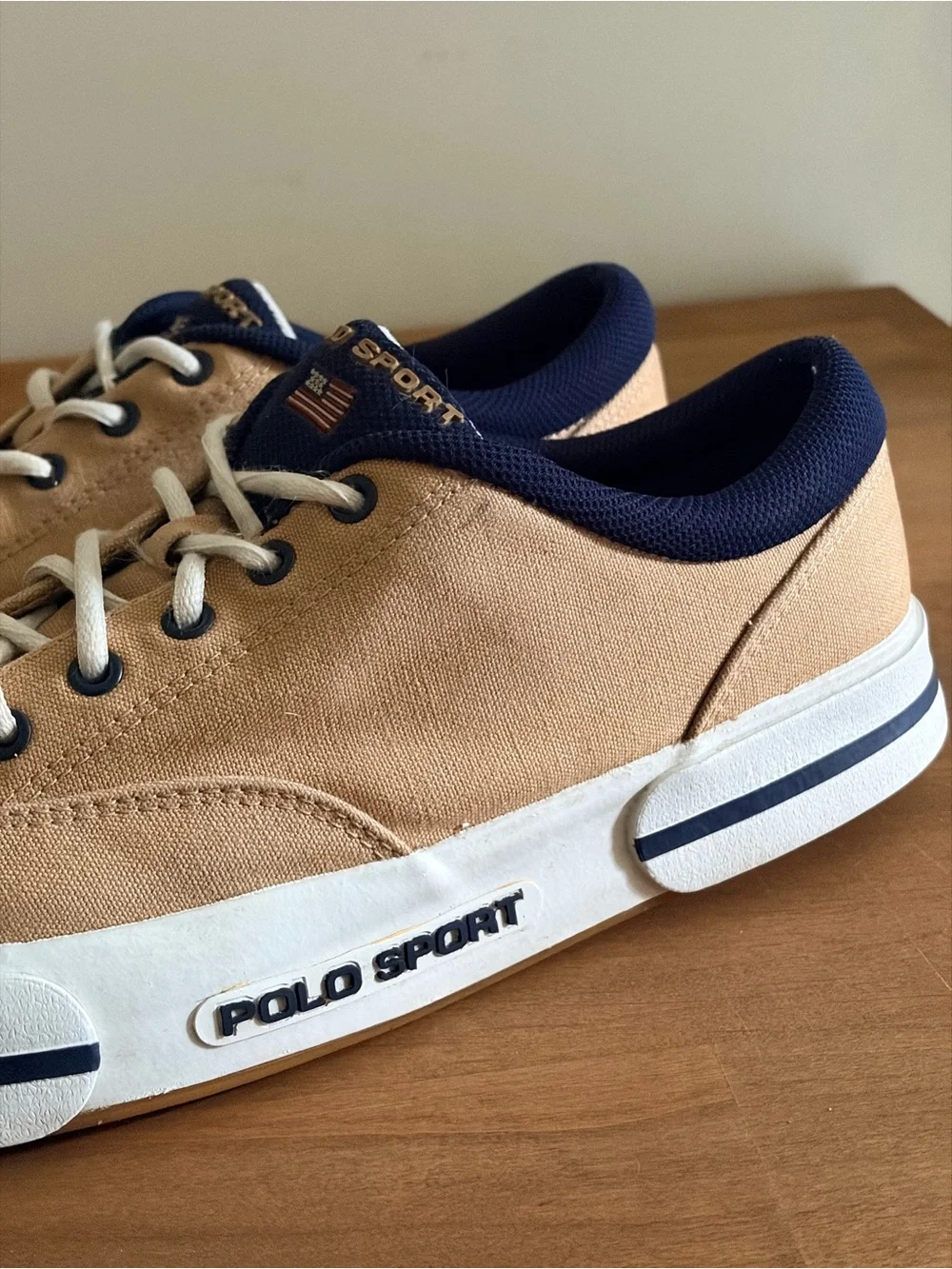 Vintage Polo Sport Ralph Lauren Canvas Deck Sneakers Men’s Size 9 Low Top